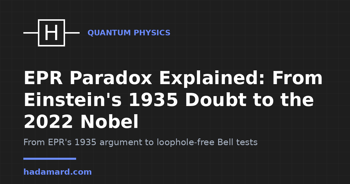 EPR Paradox Explained: From Einstein's 1935 Doubt to the 2022 Nobel — Hadamard