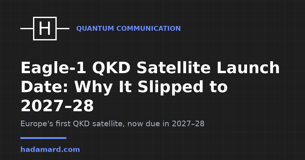 Eagle-1 QKD Satellite Launch Date: Why It Slipped to 2027–28 — Hadamard