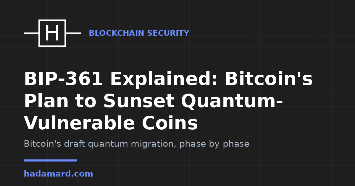 BIP-361 Explained: Bitcoin's Plan to Sunset Quantum-Vulnerable Coins — Hadamard