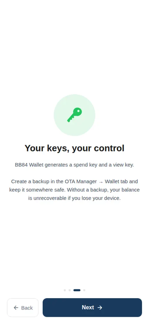 BB84 Wallet Schlüssel-Einrichtung: deine Schlüssel, deine Kontrolle